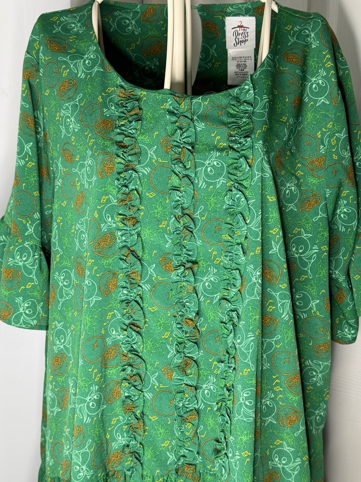 Walt Disney Parks “The Dress Shop” Orange Bird Dress Green Size XL Costume #311