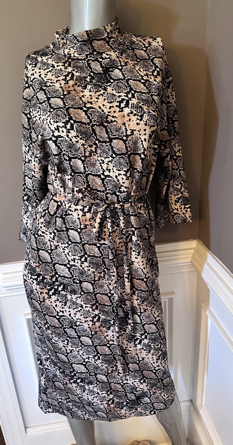 NWT ZARA BASIC Snake Animal Print Midi Sz S