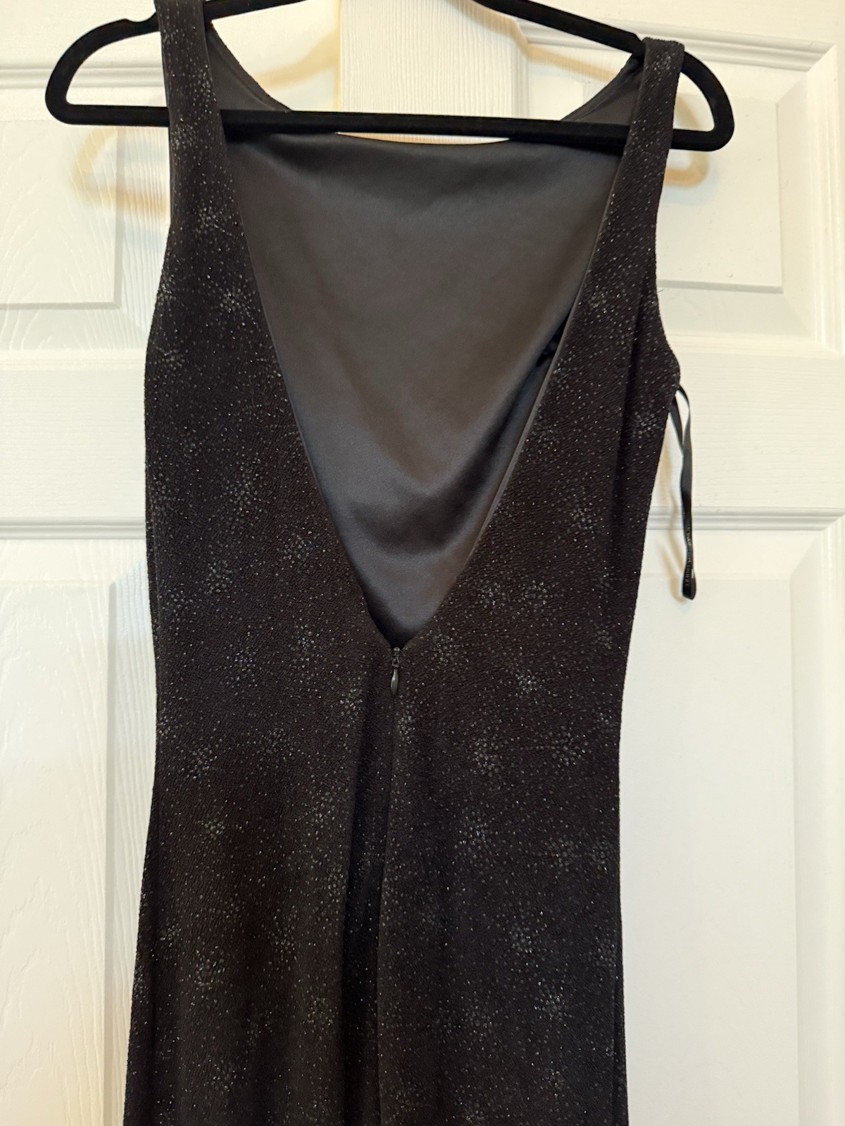 Vintage Y2K Jessica McClintock Millennium 2000 Black Sparkle Mermaid Gown Size 4