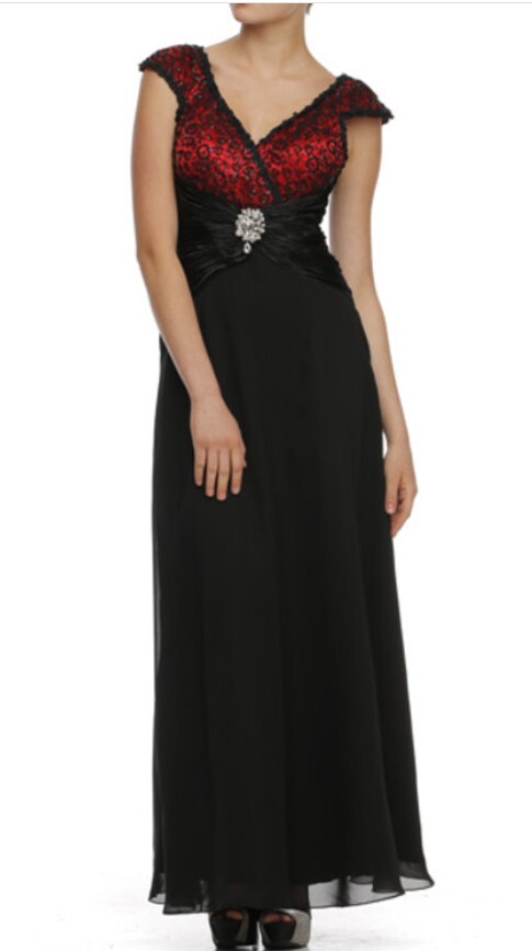 Juliet Prom Dress Formal Gown Color Black/Gold , Black /Red Size M