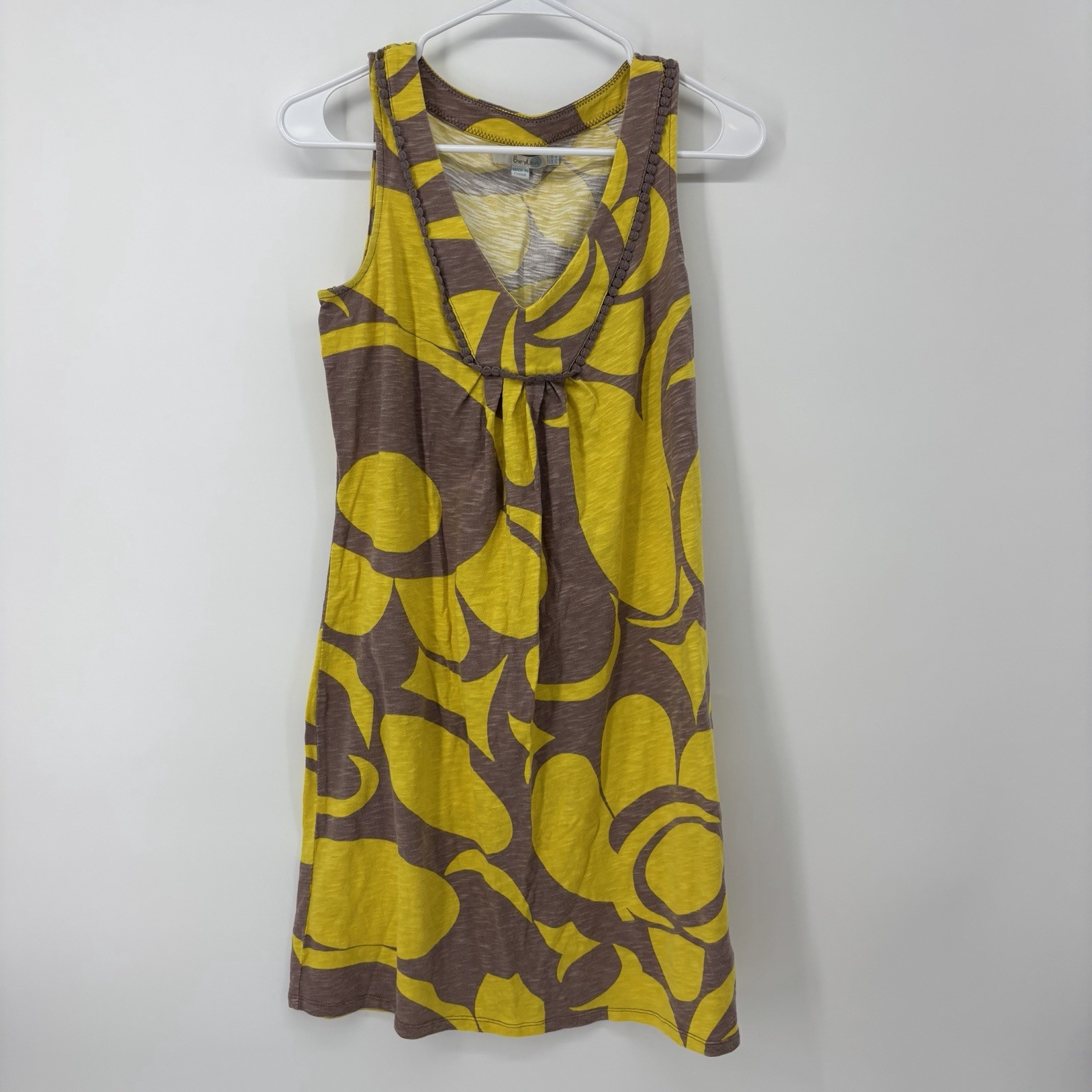 Boden Women’s Yellow Ochre Sleeveless Cotton Jersey Dress Size 4 100% Cotton