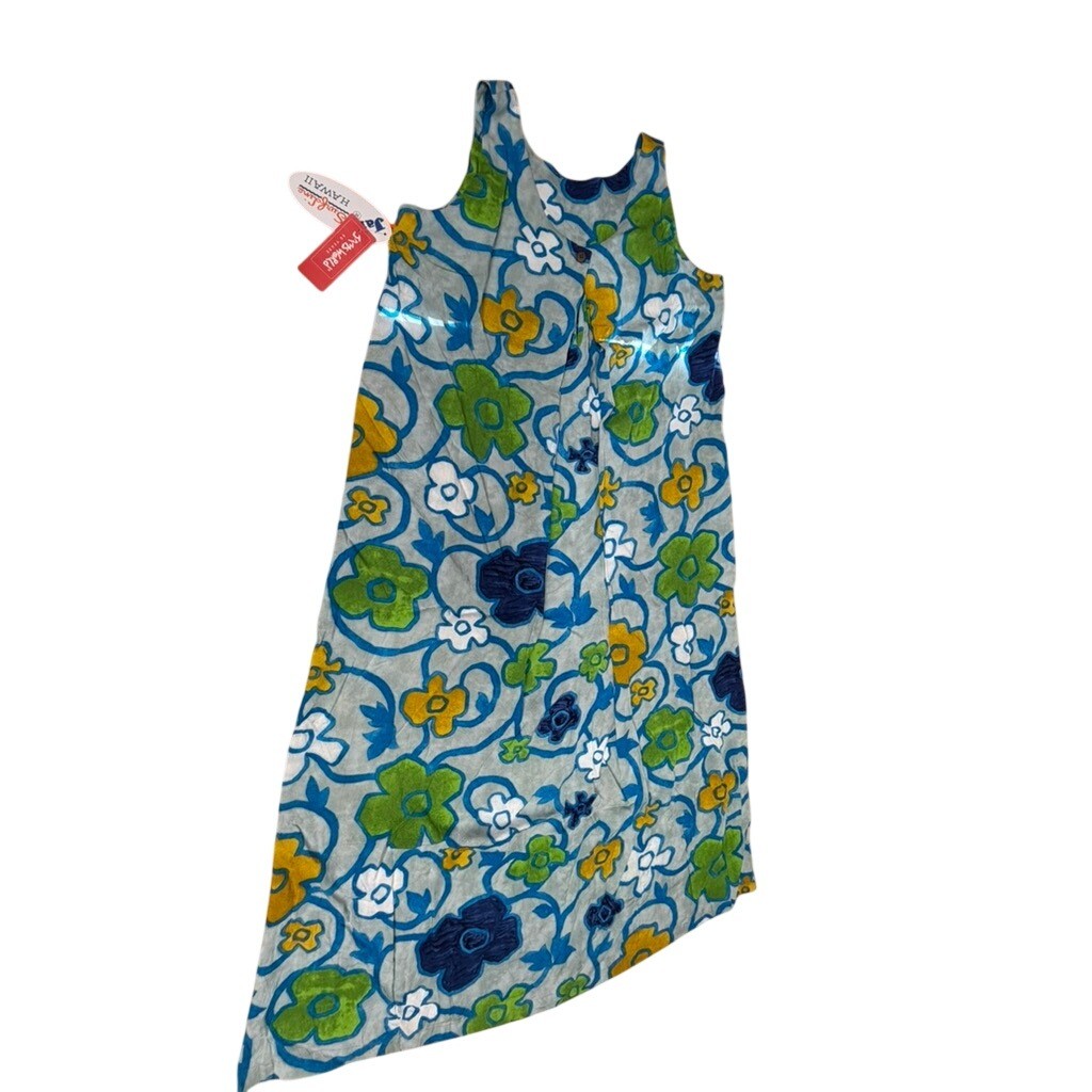 NWT! “Jams World” Gimlet Floral Rayon SZ L Midi Dress Womens Hawaii Tropical