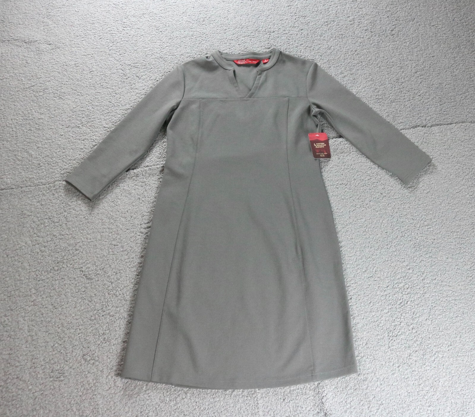 Eastern Mountain Sports Dress Womens Small Gray Grand Tour Long Sleeve New