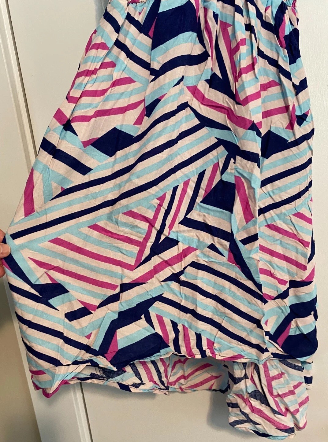 High-Low Asymmetrical Dress Xhilaration Junior Girls Size XS Blue Pink Geometric