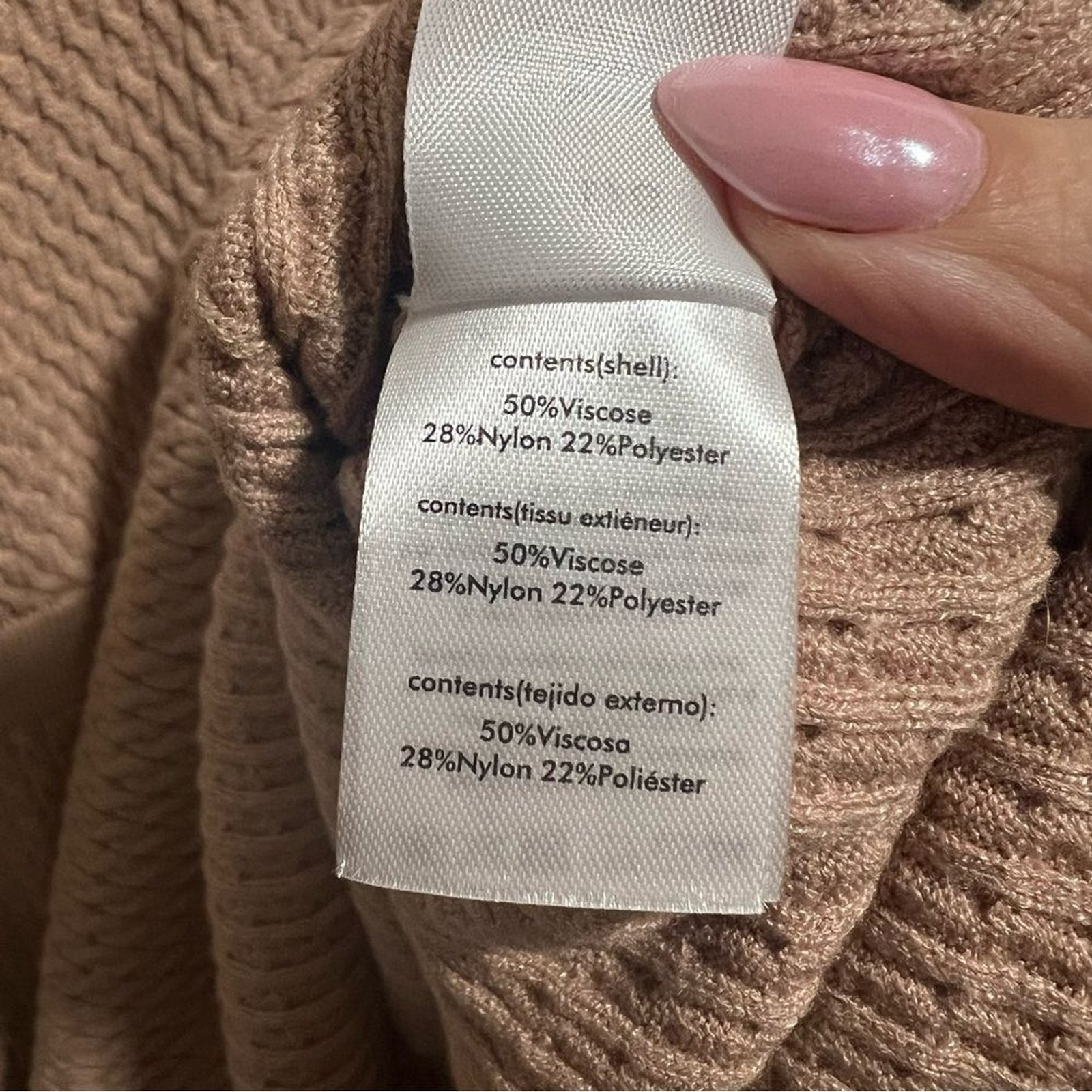 NEW NWT WeWoreWhat Cable Knit Polo Dress In Beige SIZE L