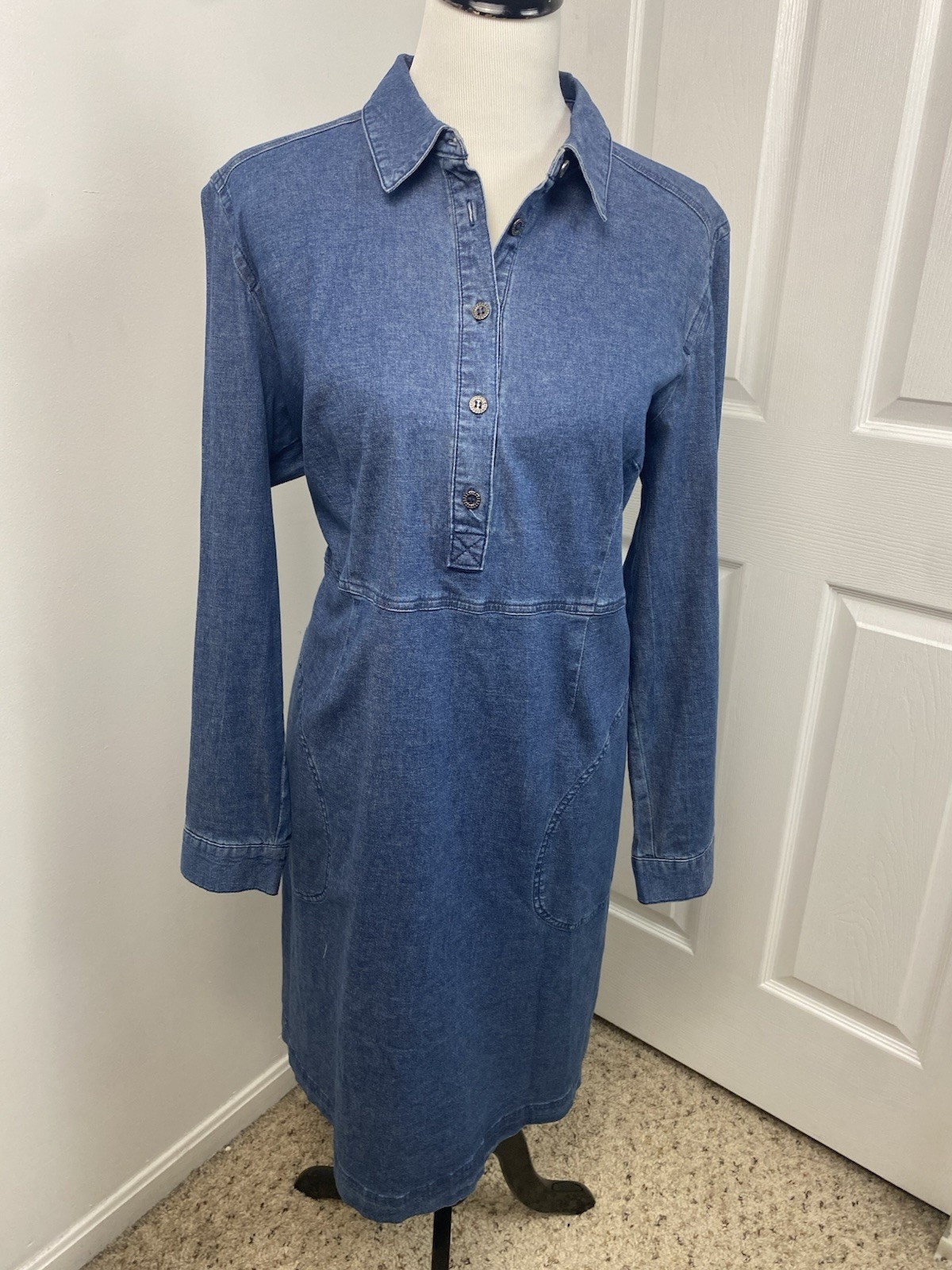 Denim Large Shirt Dress Boho Preppy Cottagecore Old Money Coldwater Creek