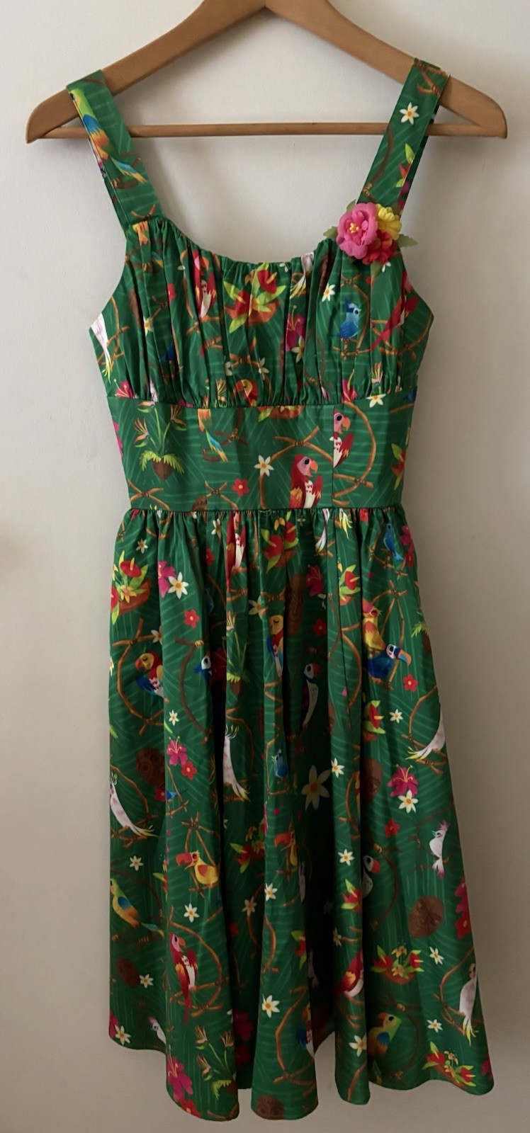 Disney Parks Enchanted Tiki Room Dress Women’s XS Fit To Flare Disneyland Birds