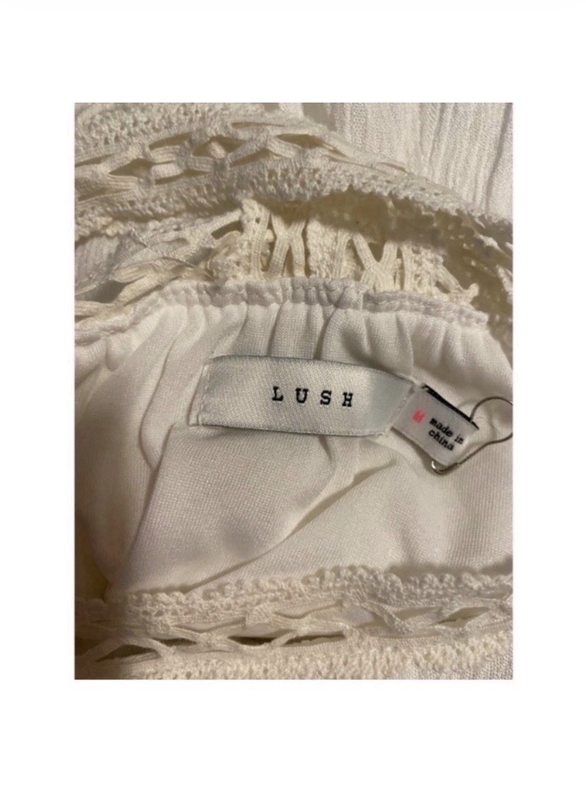 Lulus White Crochet Gauze Mini Dress Size Medium New!