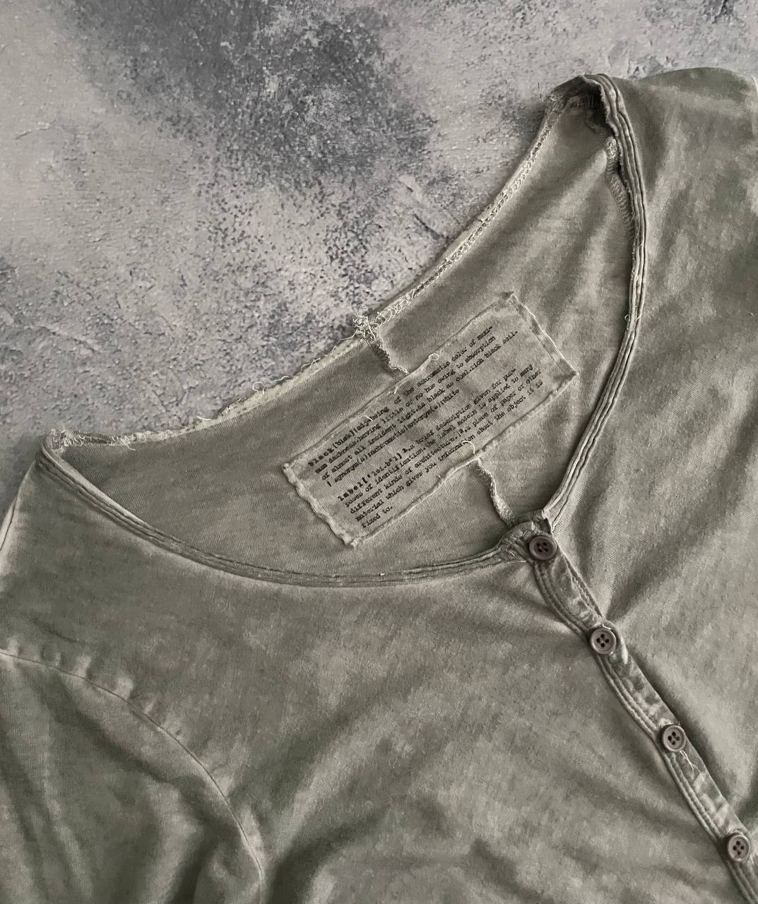 RUNDHOLZ Distressed Cotton Button Front Long Sleeve Dress Women’s Size S