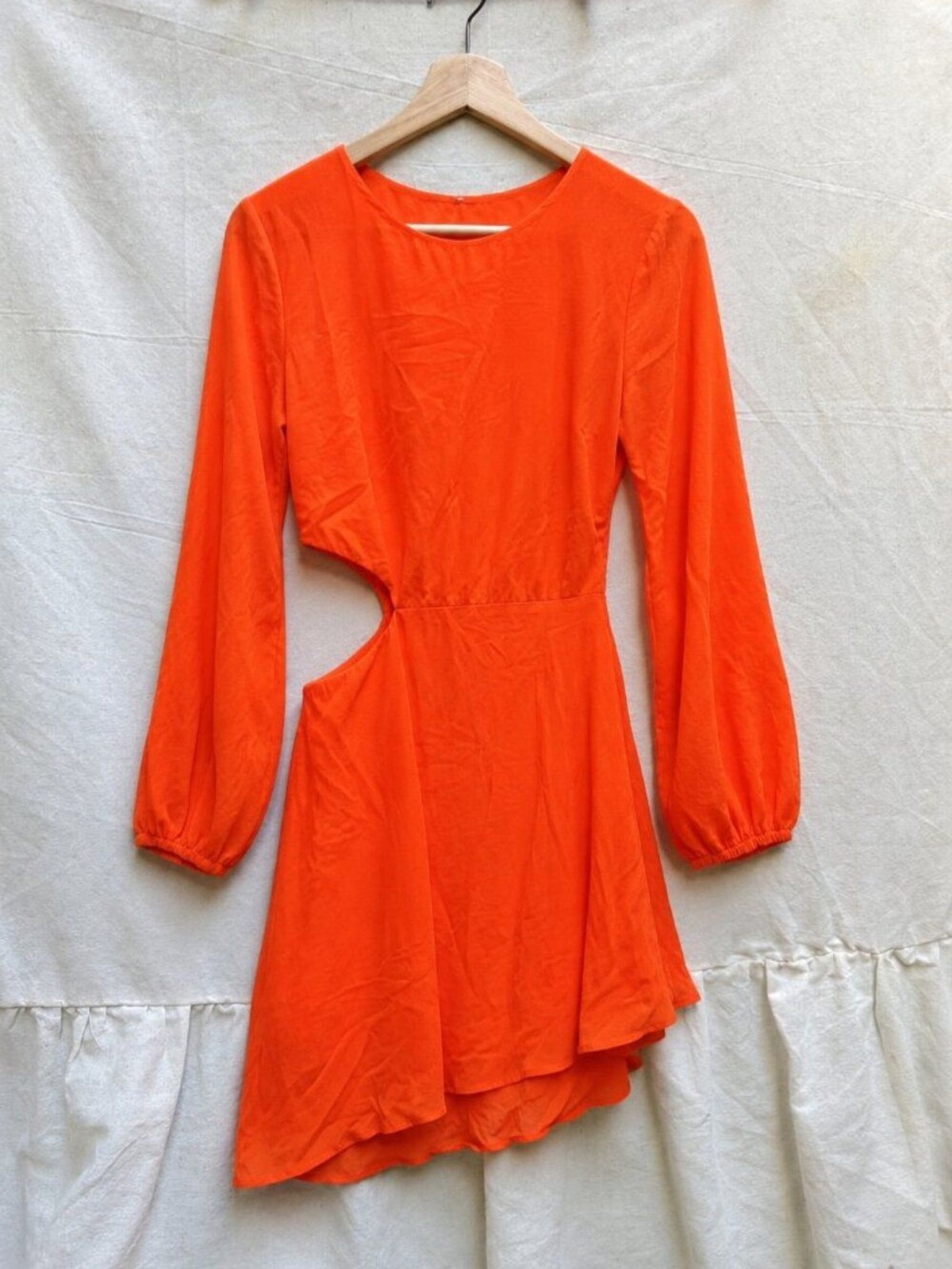 ba&sh Statement Bonica Orange Cutout Draped Mini Dress Size M, Size 2, Summer