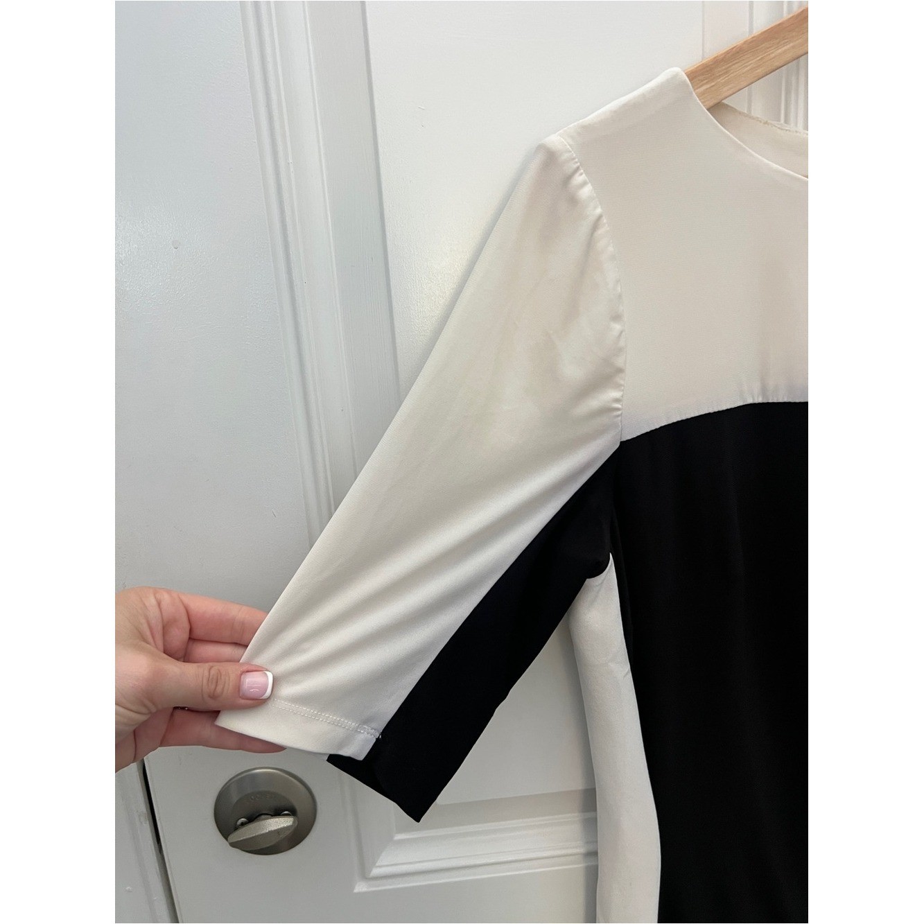 Ralph Lauren Black and Cream Midi Sheath Dress