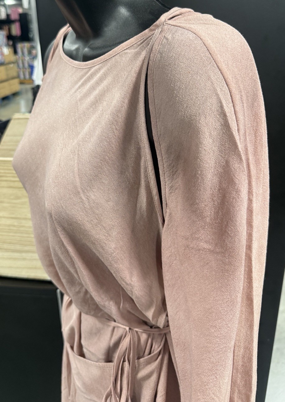 Acne Studios Women’s US 4/EU 36 Wrap Tunic Dress Mauve Pink FN-WN-DRES000990 New