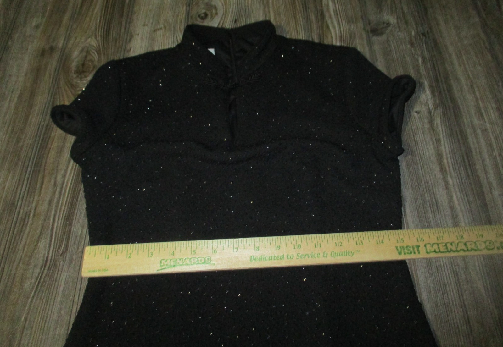 David Warren New York Mandarin Black Formal Dress Sz 8P 1990s Sparkly Holiday