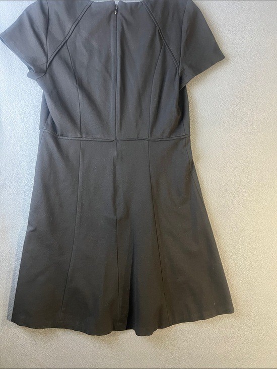 J.CREW Black Fit-and-Flare Short Sleeve Dress
