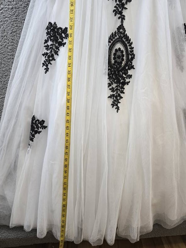 Say Yes Trendy Plus Size Strapless Embellished Gown Women’s 20W White/Black