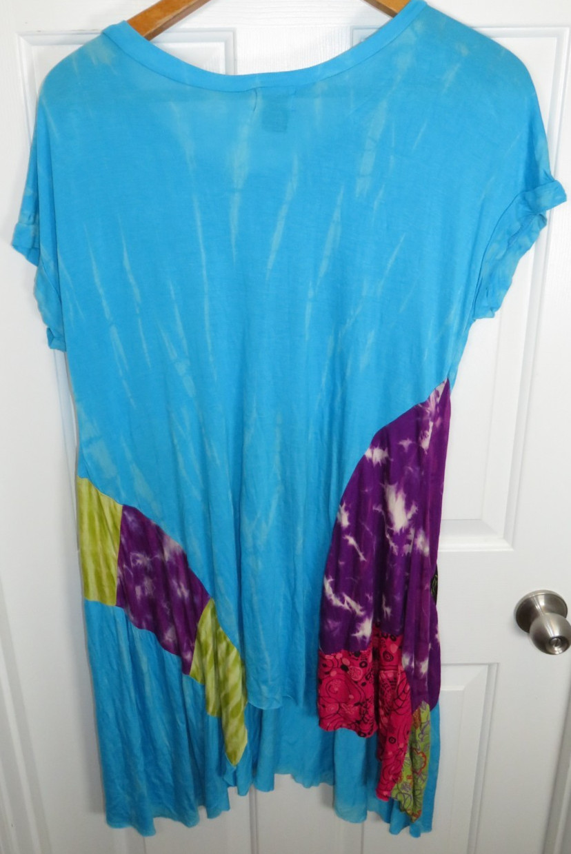 NEW Rising International Boho Patchwork Fair Trade Handmade in Nepal Dress 2XL