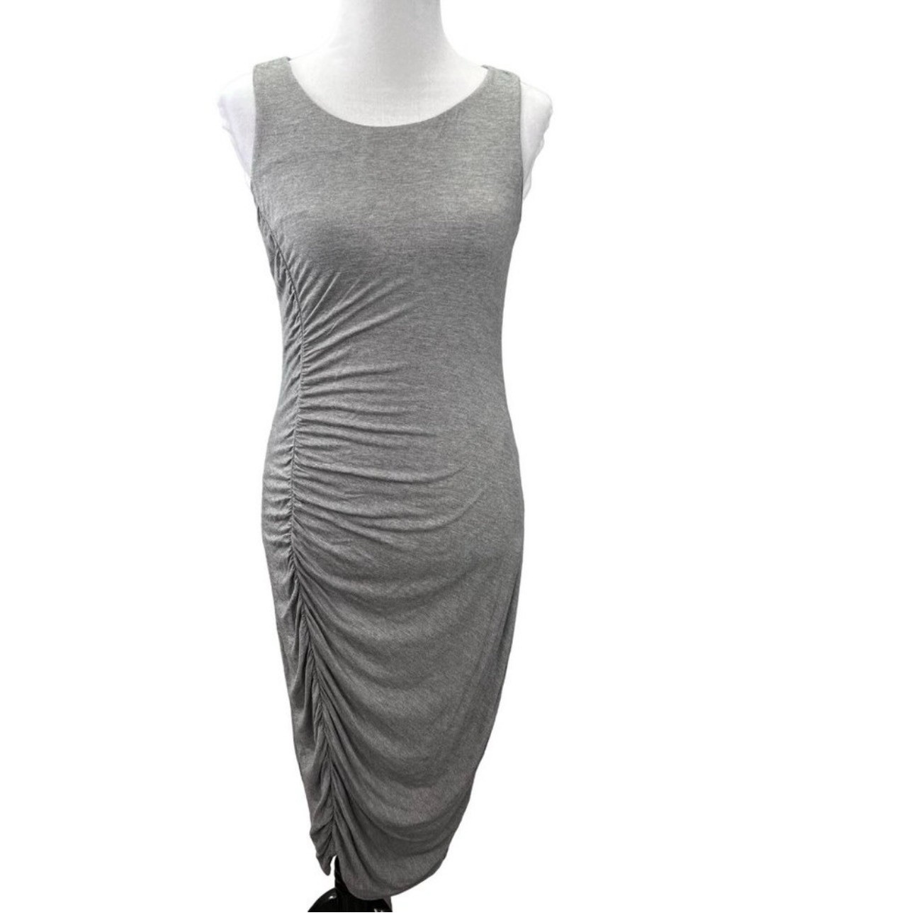 Torrid Gray Ruched Jersey Sheath Dress 1X Soft Athleisure Casual Chic Stretch