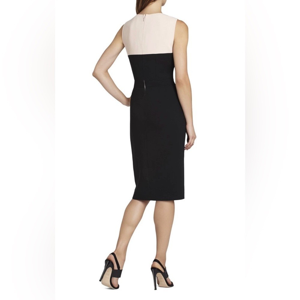 EUC Versatile BCBGMaxAzria Two-Tone Black and Light Pink Midi Dress
