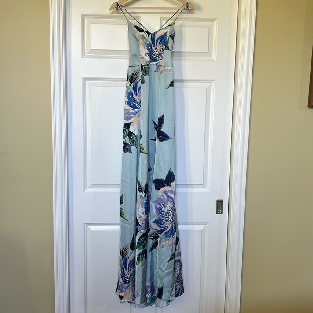 NEW SHOW ME YOUR MUMU Goodshaw Goodess Maxi Dress Blues Bold Floral sz XXS