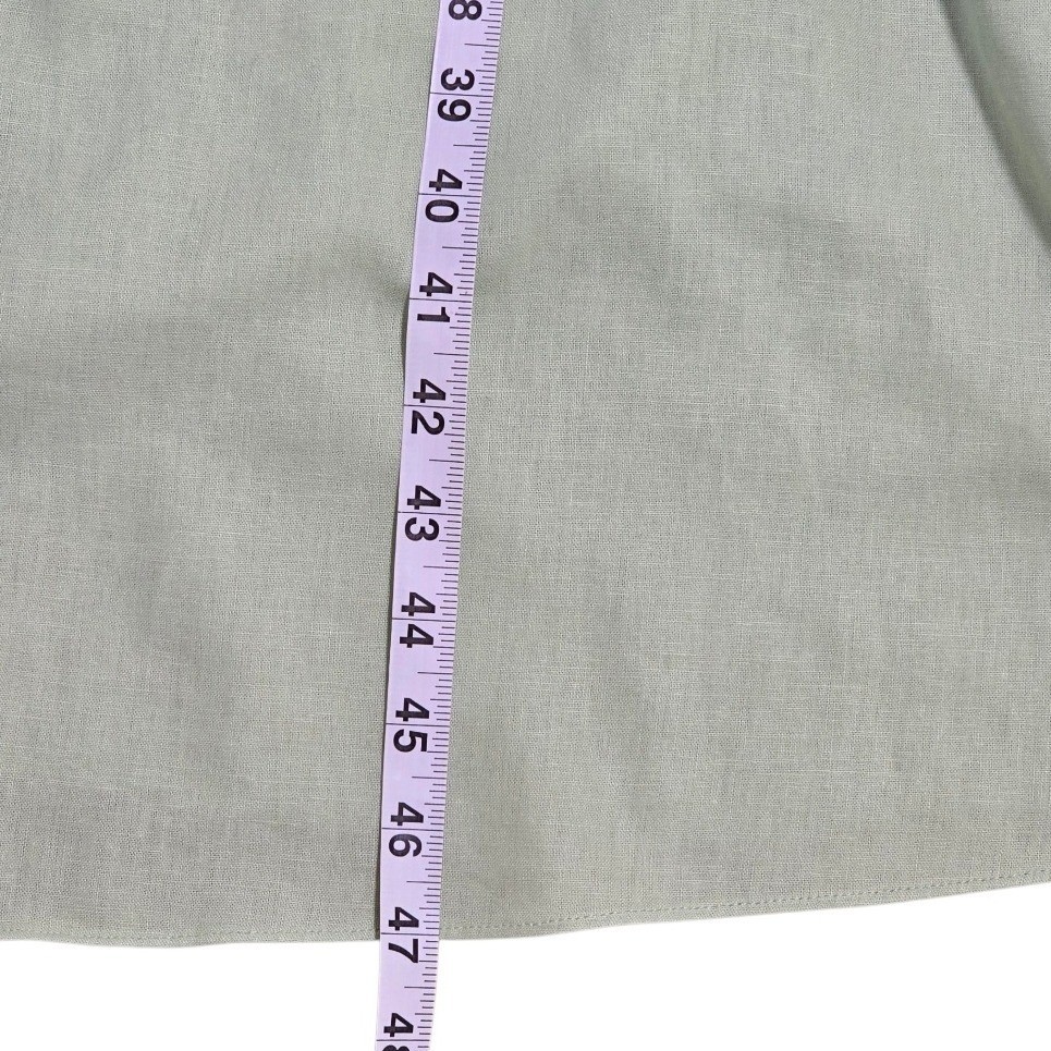 Madewell Linen-Blend Lucie Smocked Midi Dress Size Small Sunfaded Mint MD141