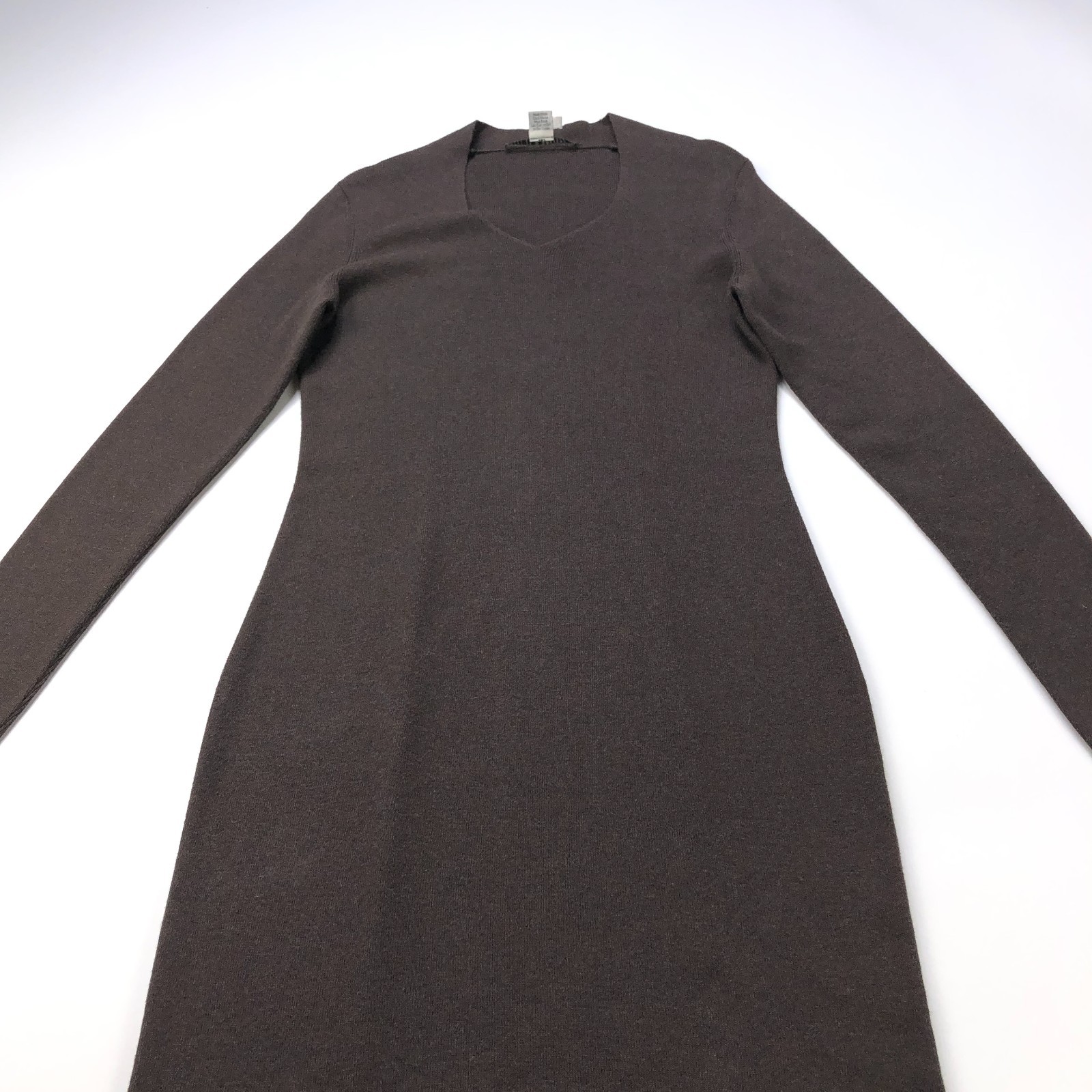 Peruvian Connection Medium Sweater Dress 100% Pima Cotton Midi Knee Brownie