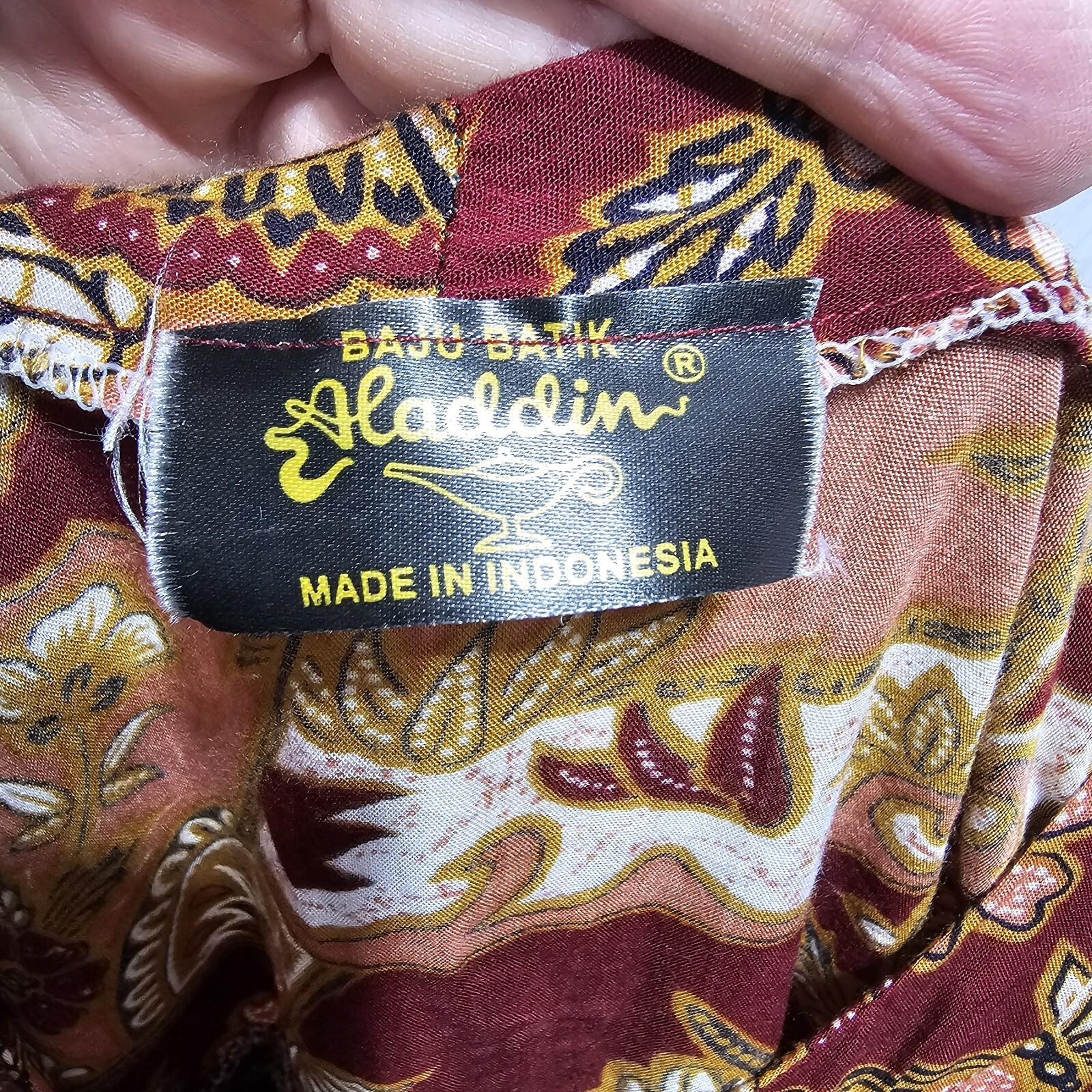 Vintage Aladdin Buju Batik Floral Print Rayon Dress Mumu Size M/L Aloha Hawaii