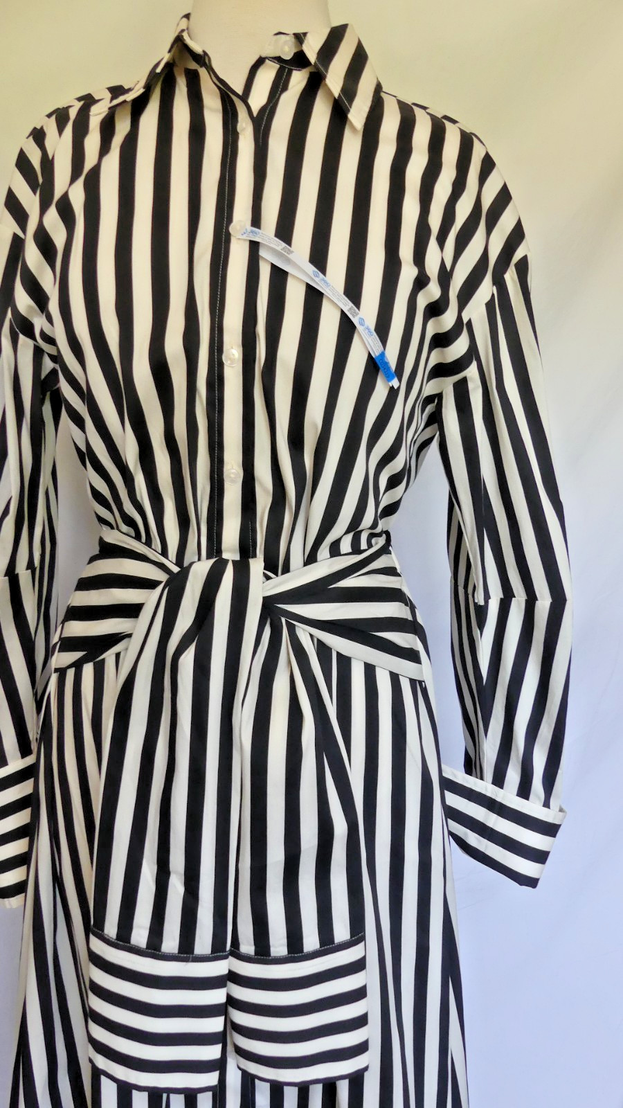 Simon Miller Maxi Inna Poplin Dress Black White Striped US Med Style # W45793170