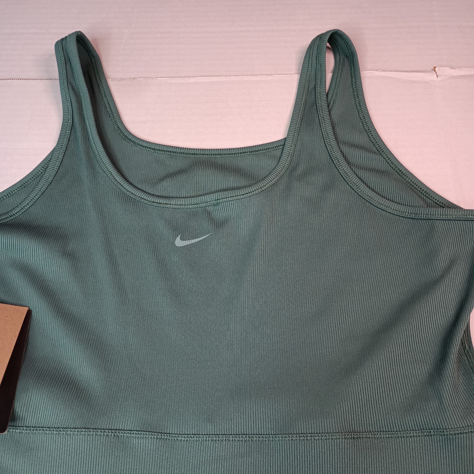 Nike One Women’s Green Capsule Ribbed Dress With Shorts Size 2XL FQ7865-361 New