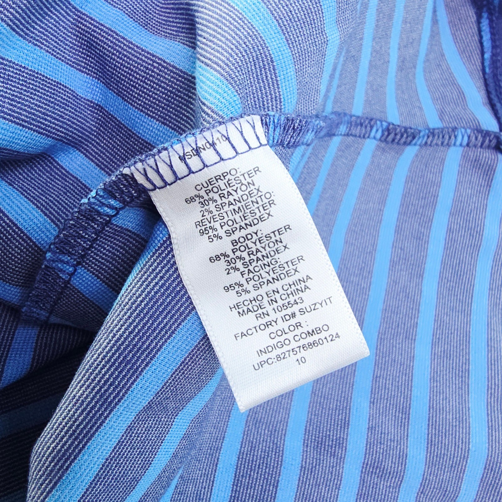 Peter Som for DesigNation Womens Blue Striped Fit & Flare V-Neck Dress Size 10