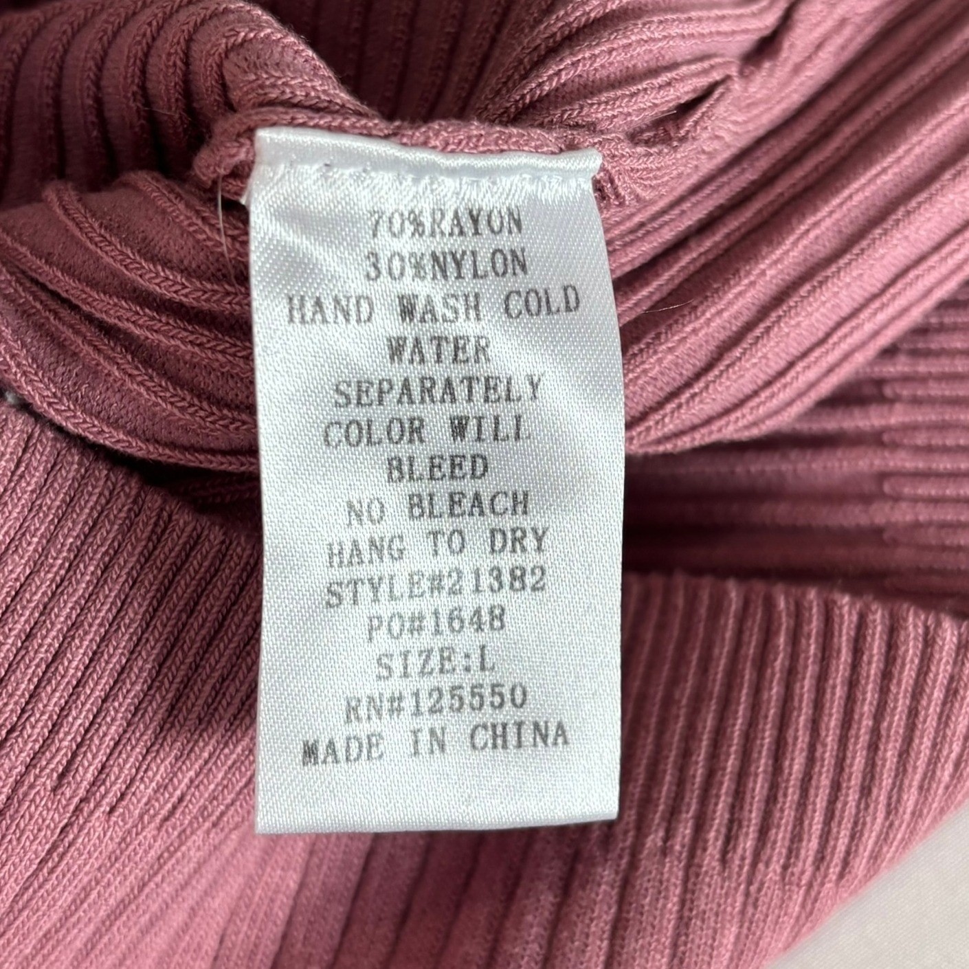 *NWT* Hera Collection Ribbed Knit Button Down Dress Women Large Mauve Pink