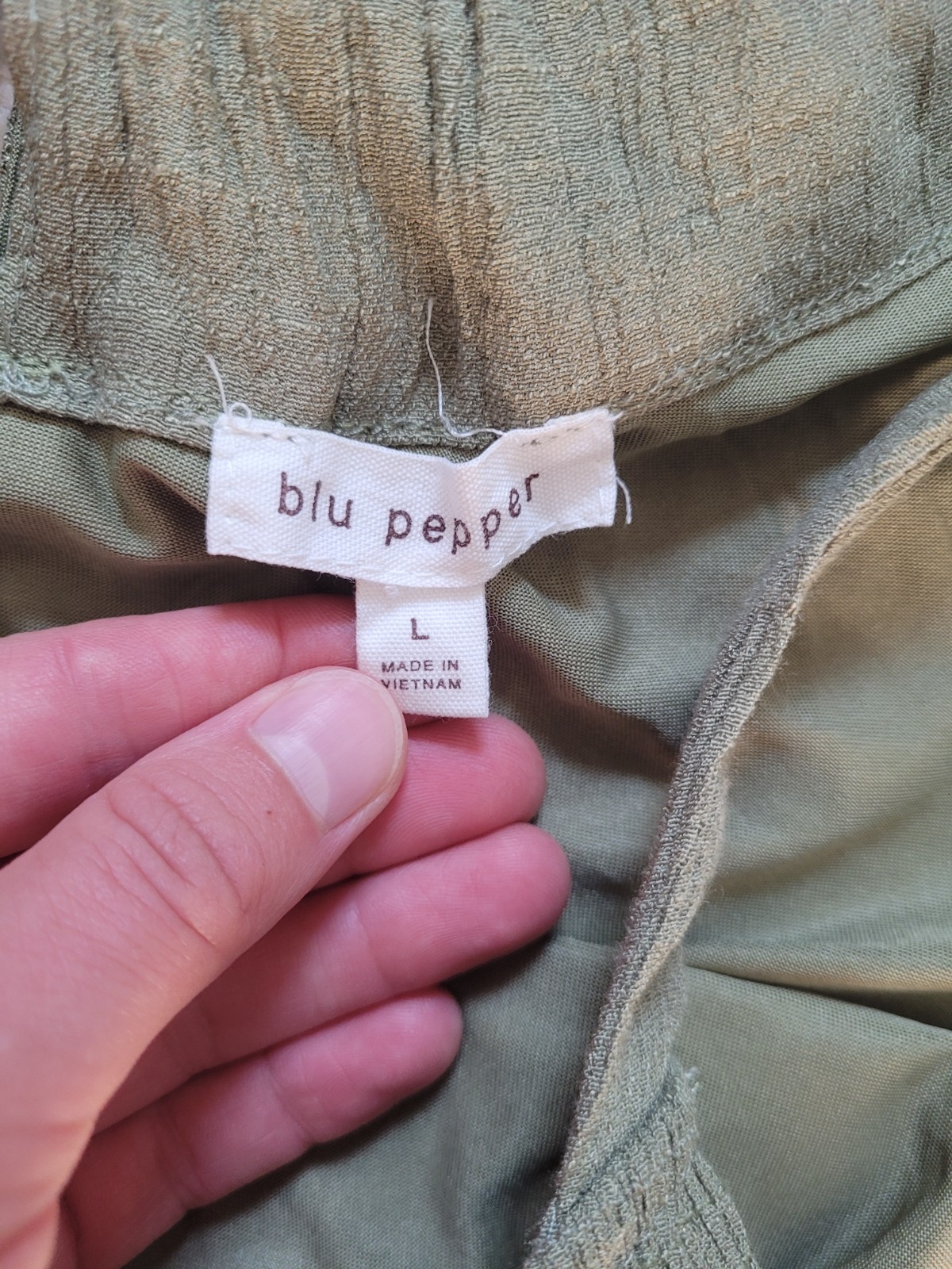 Blu Pepper Size L Mint Green Ruffle Layered Thin Strap Dress with Tie in Back