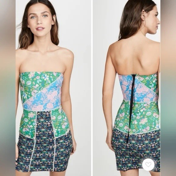 Cynthia Rowley Size XS Devon Neoprene Patchwork Mini Dress in Multi Floral