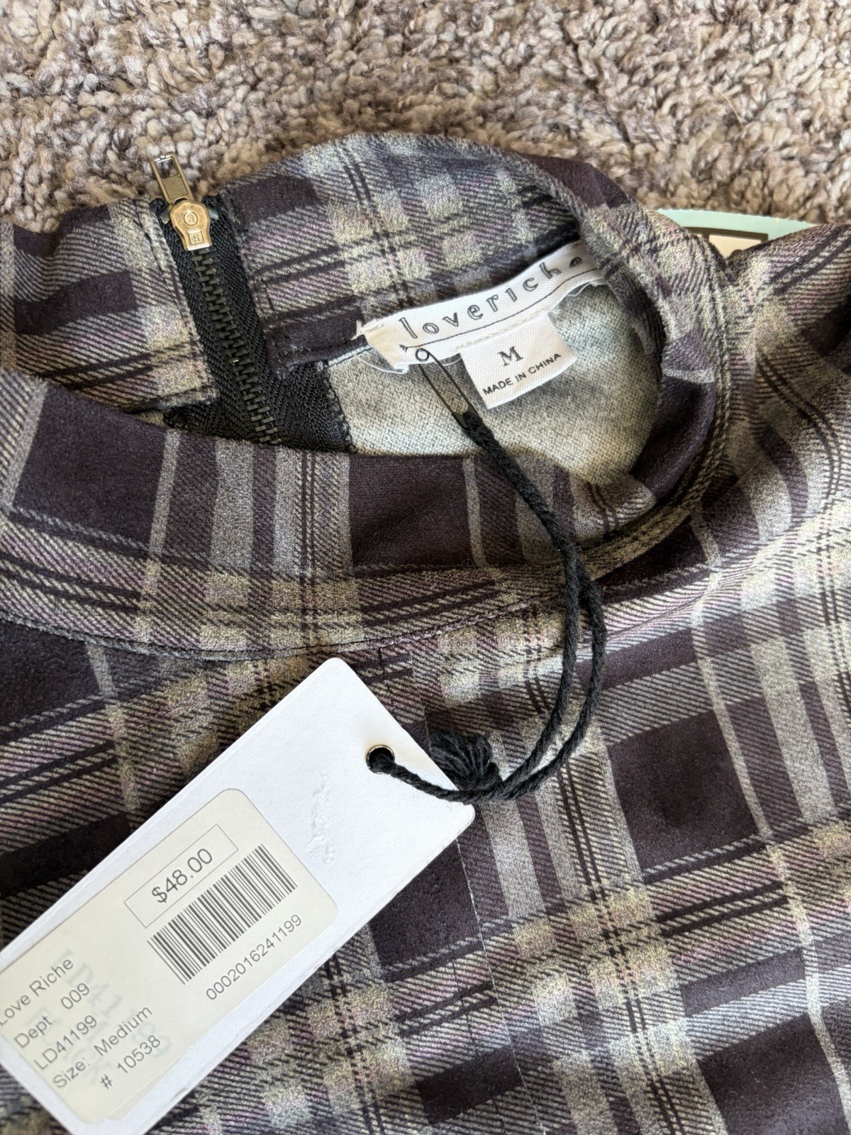 NEW With Tags Loveriche Sleeveless Mockneck Plaid A-line Dress Punk Grunge