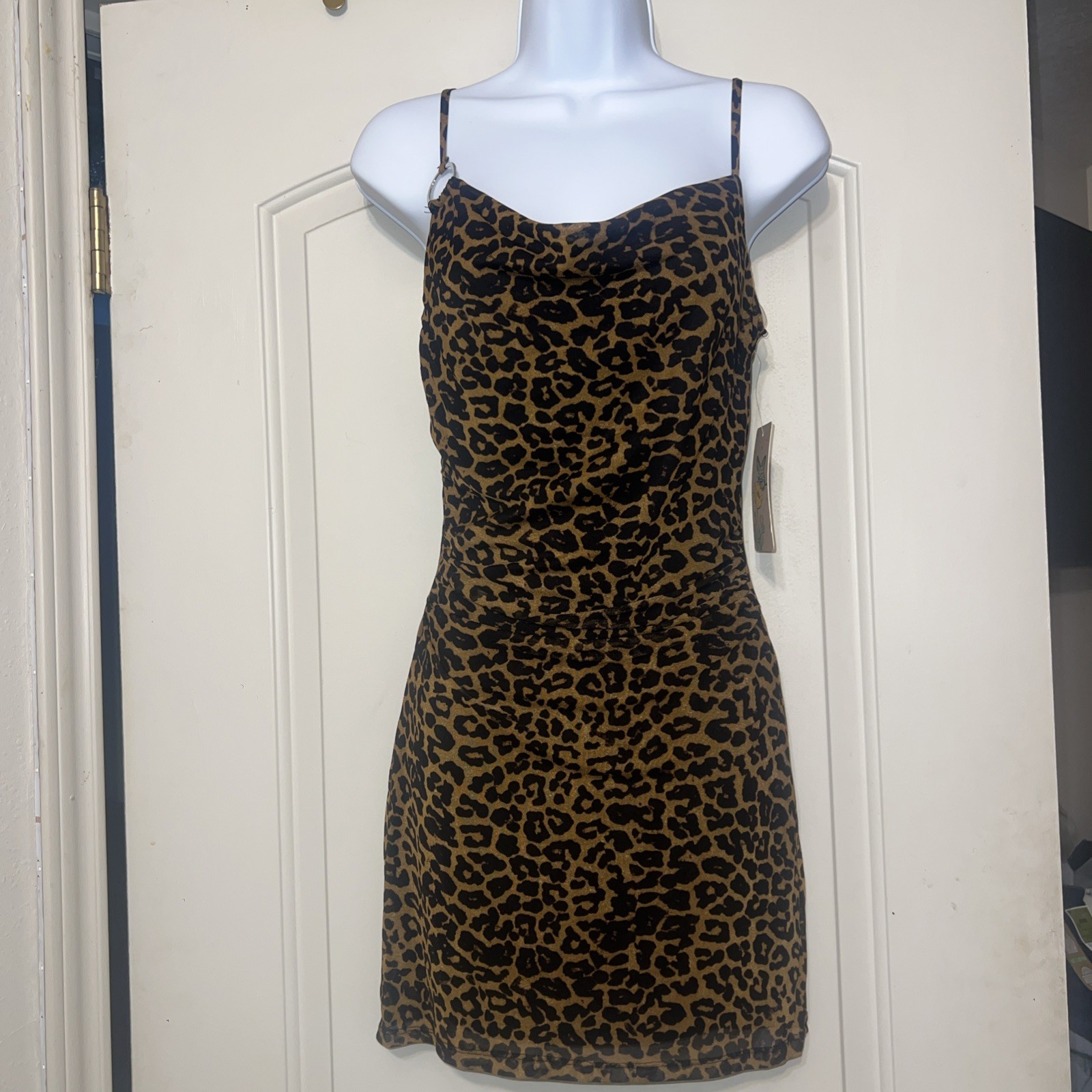 Persaya Leopard Print Mini Slip Dress Size Small
