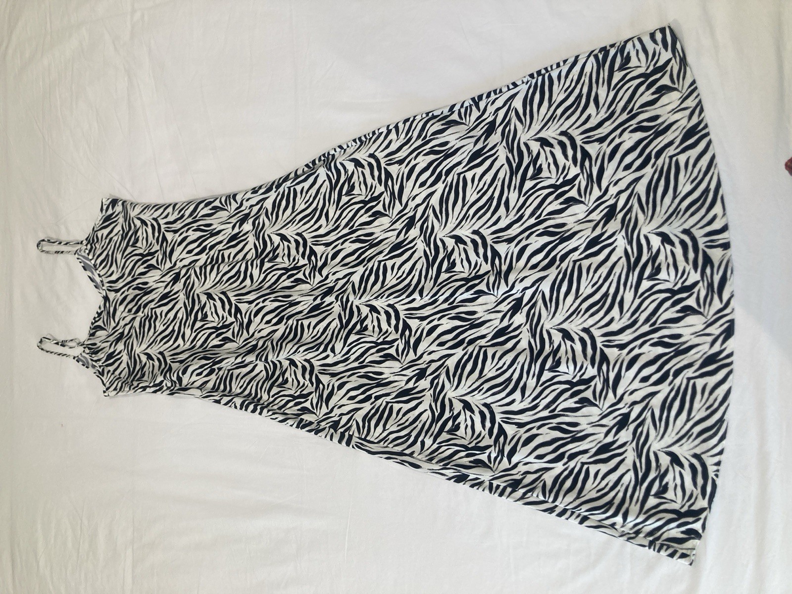 GINIA Black/White Zebra Animal Print Strappy Sleeveless Maxi Dress Size M