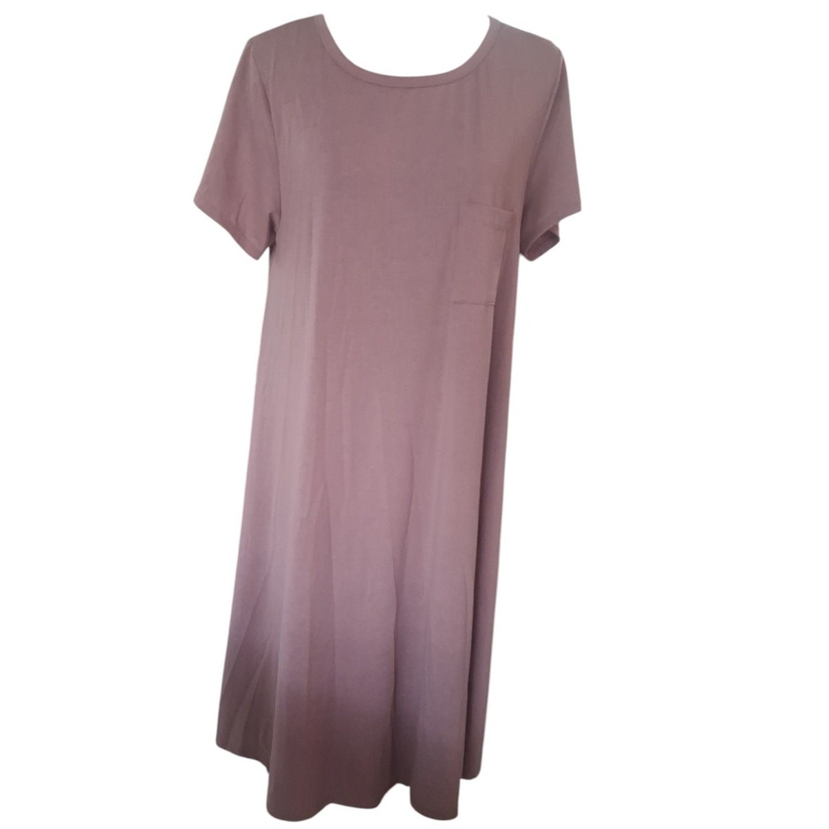 LuLaRoe CARLY High Low Dress Mauve Short Sleeve Scoop Neck Womens Size XL
