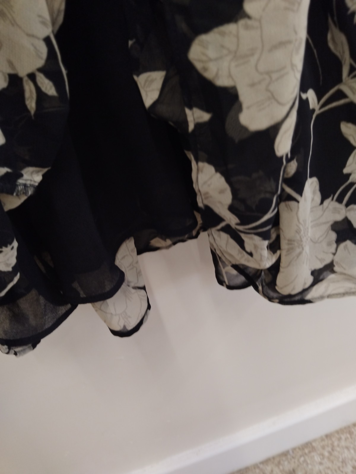 BNWT Mango MNG Committed Black Cream Floral Print Lined Dress Size 12 RRP £39.99