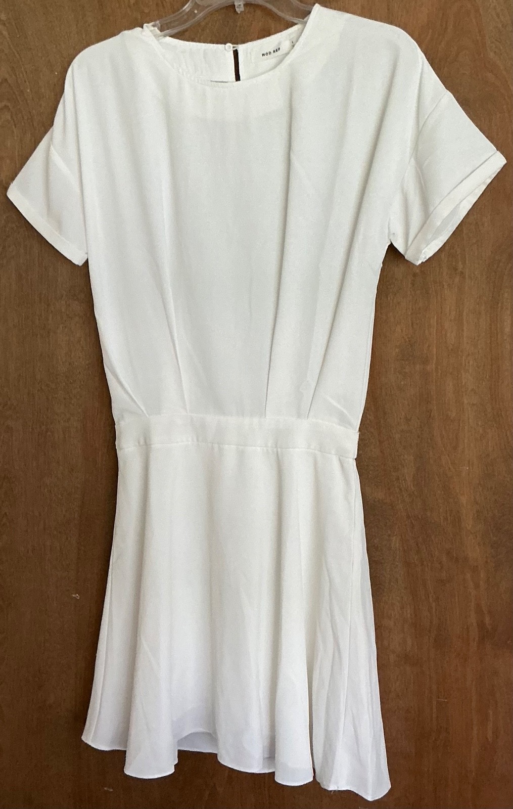 MOD REF White Fit & Flare Mini Dress Women S Short Sleeve Paneled Pleated