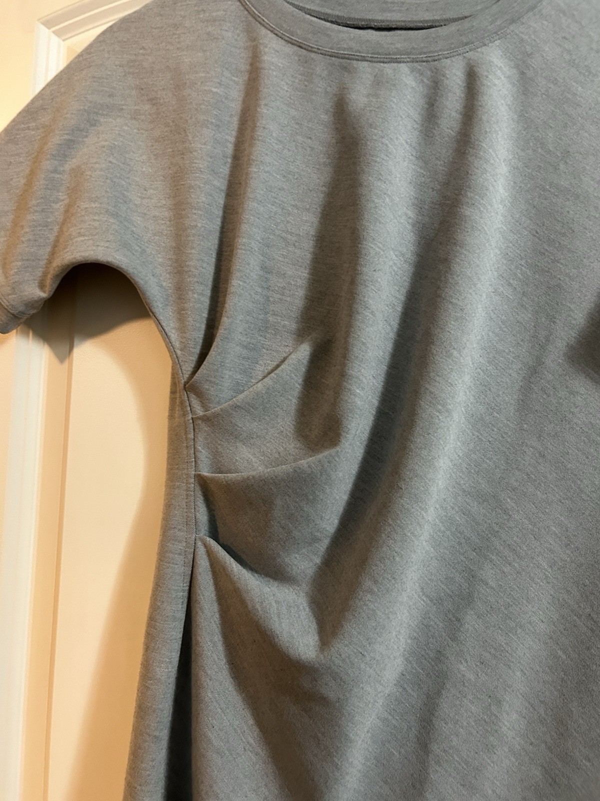 Brochu Walker Heather Grey Ruched Side Draped T-Shirt Mini Dress XS NPL2254