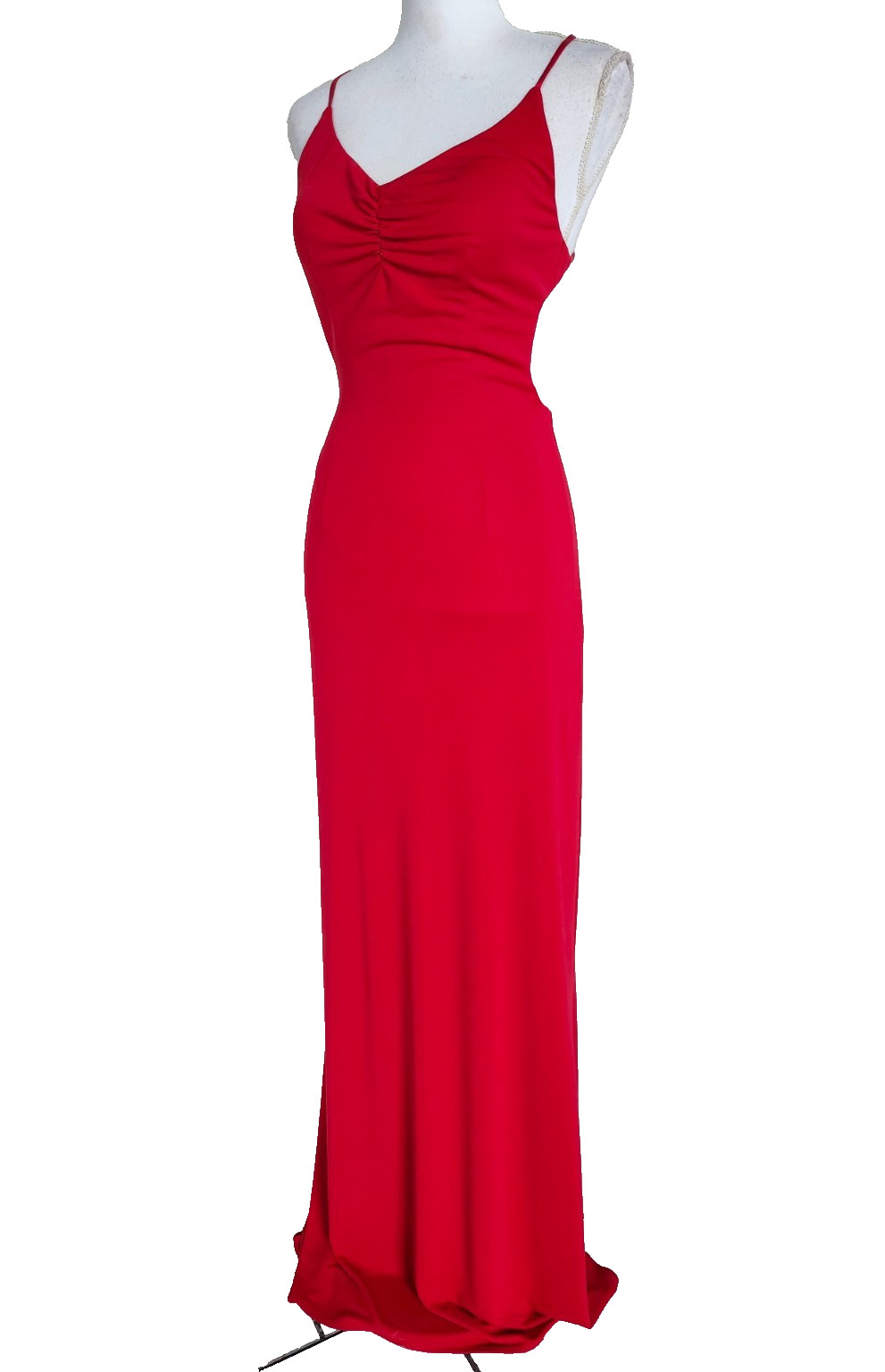 Vtg Y2K Maria Bianca Nero Spaghetti Strap Backless Long Maxi Party Dress Size 8