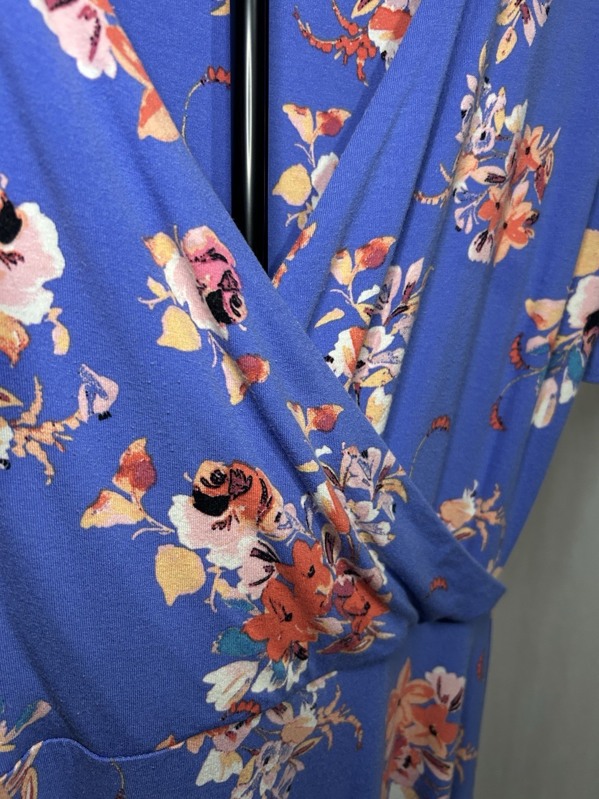 Tabitha Webb Periwinkle Blue Multicolored Short Sleeve Floral Dress Size S