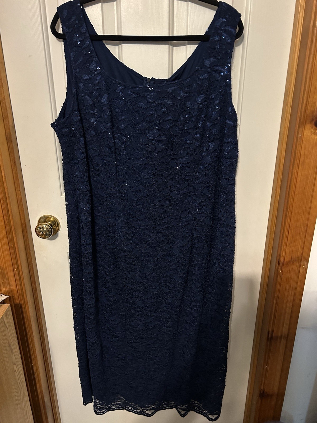 Women’s Blue Dress With Jacket Size 20, Lace & Sequins