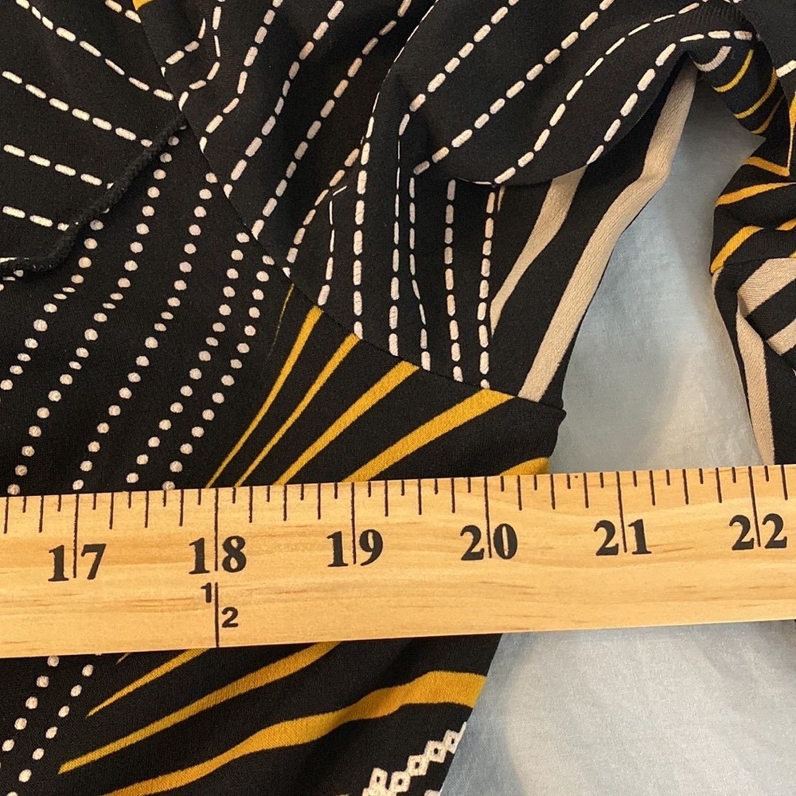 Ashley Stewart Bold Black White Yellow Fit and Flare Dress Size 14/16W