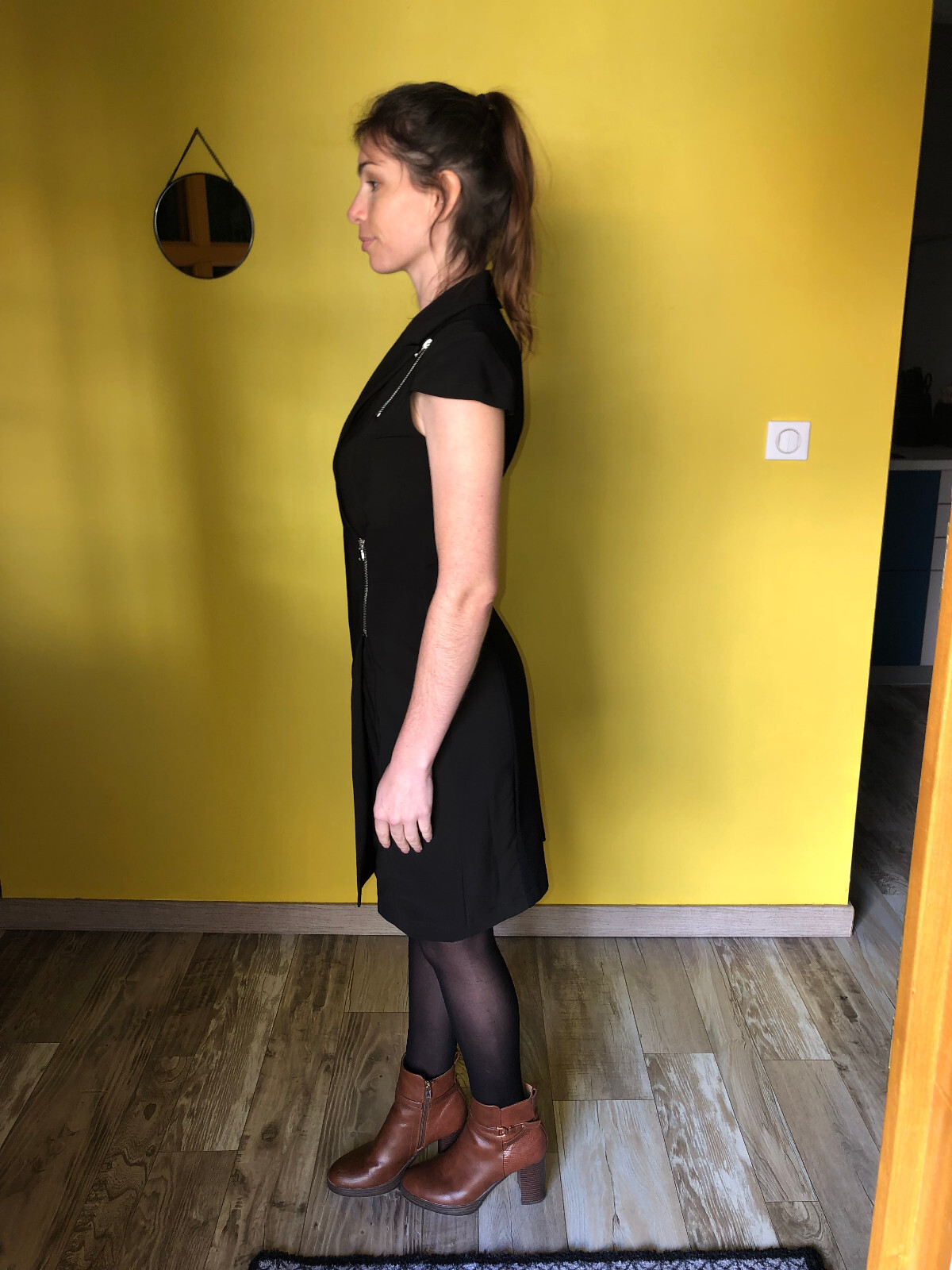 Beautiful Black Split Dress With Zip PIANURASTUDIO Size 36 FR New