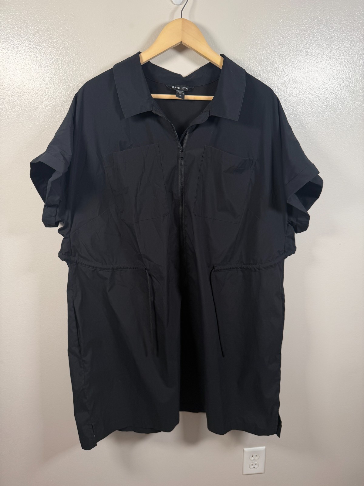 Athleta Topspin Dress Size 2X Black Travel Athleisure Active Sporty Casual