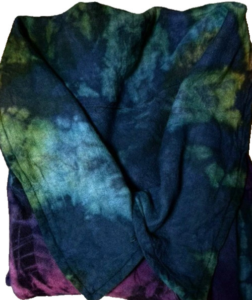 Tucan Hand Tie Dye Trapeze 100% Cotton Jacket Coat Dress Mesilla, NM Women’s L