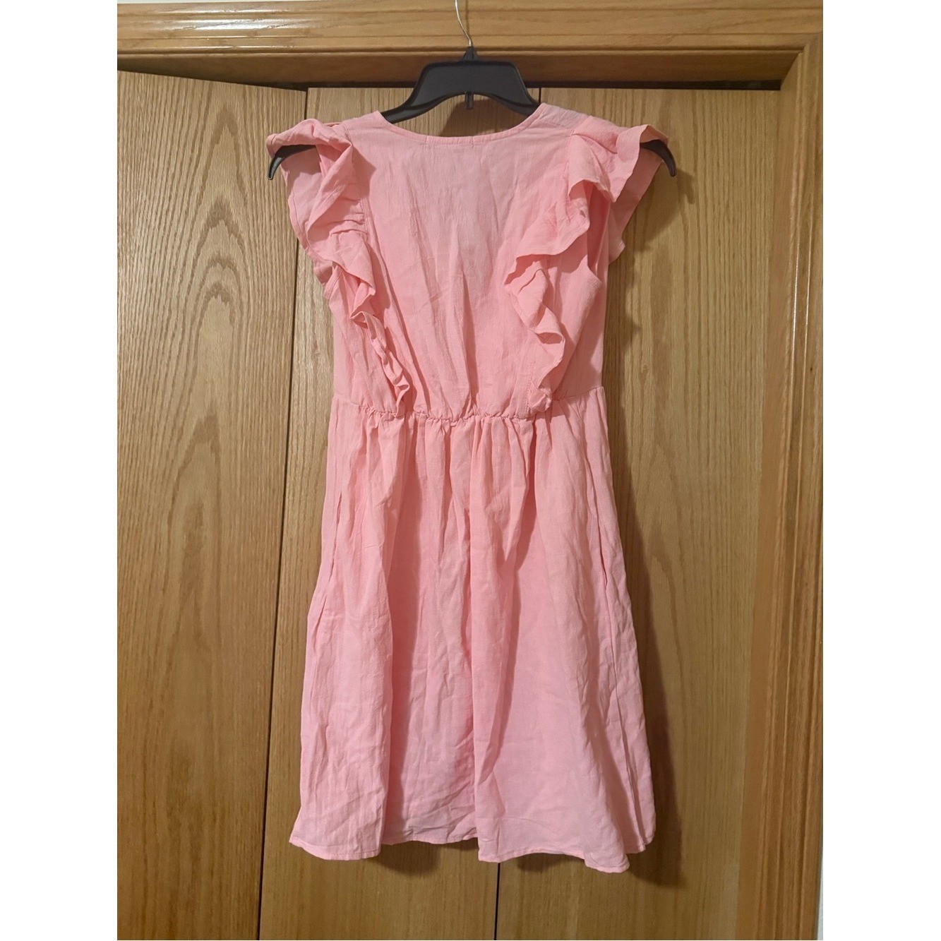 Fancyinn Light Pink Coral V-Neck Summer Dress
