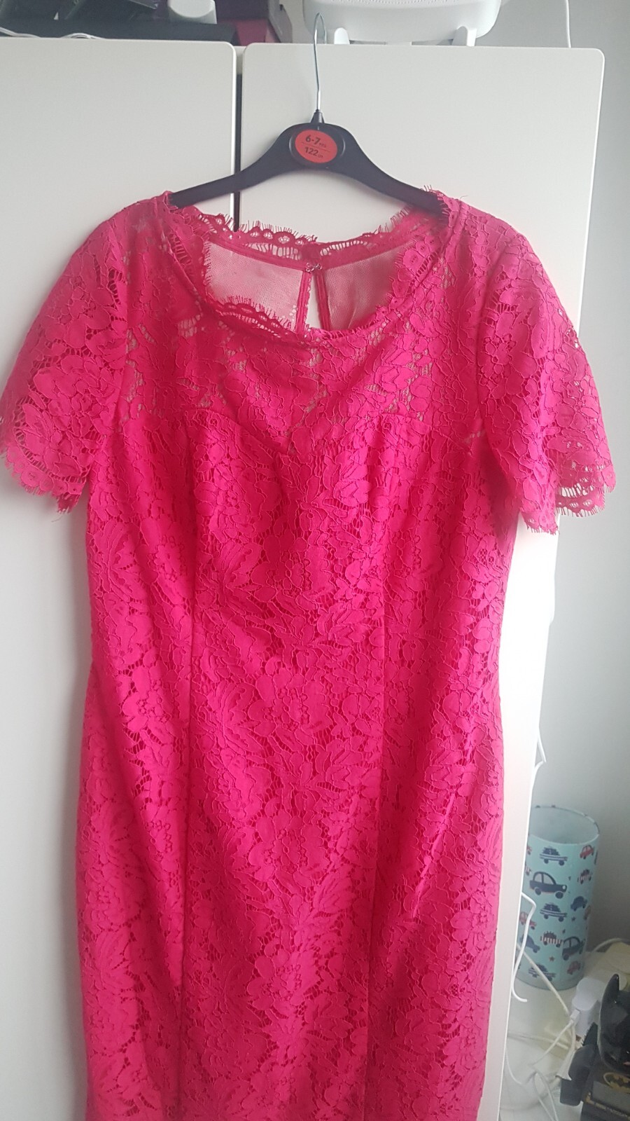Ladies Size 10 Precis Petite Fuscia Lace Wedding/Christening/Races Dress