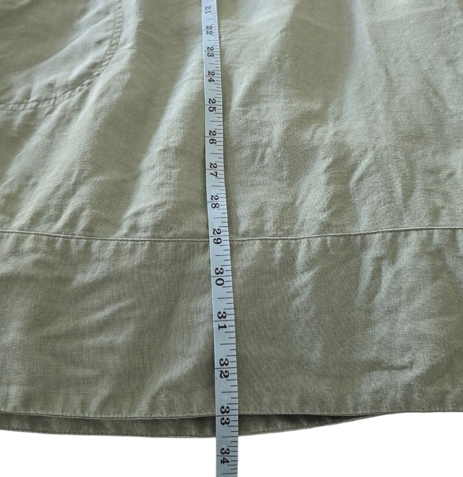 Soft Surroundings Sage Green 3/4 Length Sleeve 100% Linen Dress. Size Medium