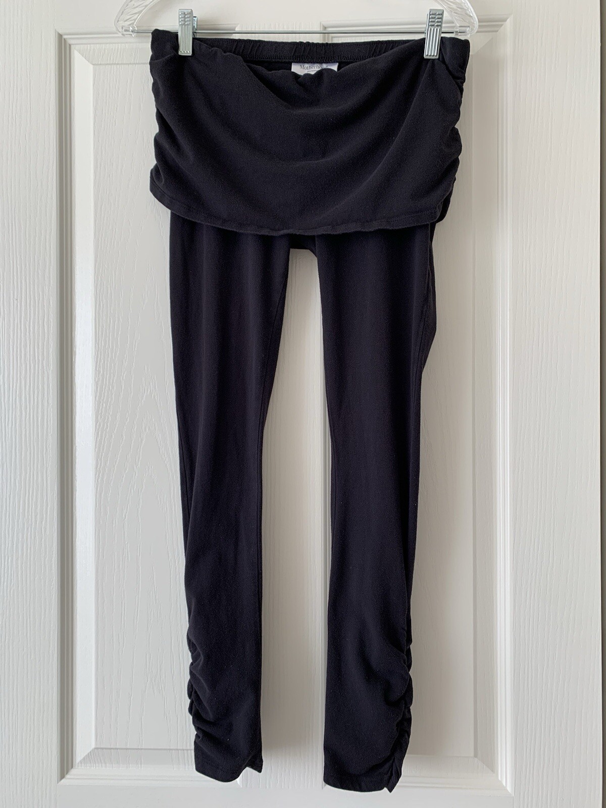 MOTHERHOOD MATERNITY CUTE BLACK COTTON RAYON SPANDEX BLEND LEGGINGS – SIZE S